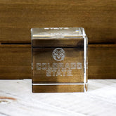 Fan Frenzy Gifts Colorado State Rams Officially License Academic Logo Laser Engraved Crystal Cube